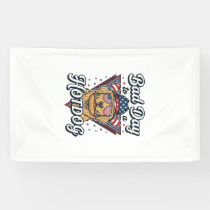 Patriotic Golden Retriever Hotdog Vintage Shirt De Banner