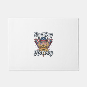 Patriotic Golden Retriever Hotdog Vintage Shirt De Doormat
