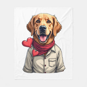 Patriotic Golden Retriever Lover Vintage Shirt 2 Fleece Blanket