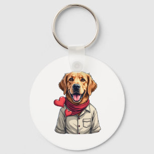 Patriotic Golden Retriever Lover Vintage Shirt 2 Key Ring