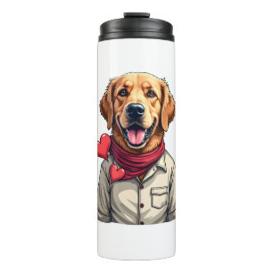 Patriotic Golden Retriever Lover Vintage Shirt 2 Thermal Tumbler