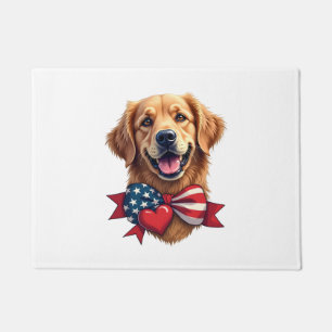 Patriotic Golden Retriever Lover Vintage Shirt Doormat
