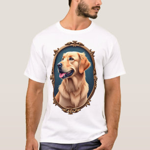 Patriotic Golden Retriever Oval Cameo Shirt 2