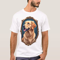 Patriotic Golden Retriever Oval Cameo Shirt 2