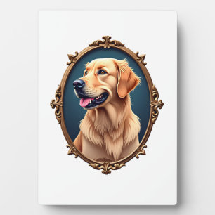 Patriotic Golden Retriever Oval Cameo Shirt 2 Plaque