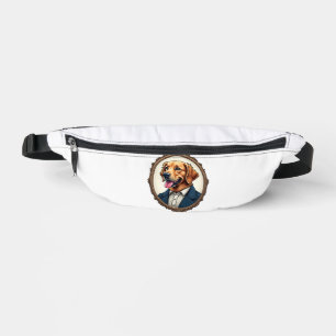 Patriotic Golden Retriever Portrait Vintage Tee Bum Bags