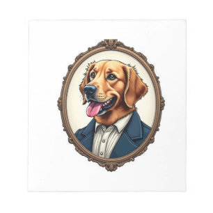 Patriotic Golden Retriever Portrait Vintage Tee Notepad