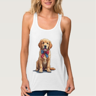 Patriotic Golden Retriever Puppy Vintage Shirt