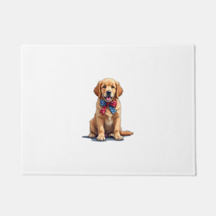 Patriotic Golden Retriever Puppy Vintage Shirt Doormat