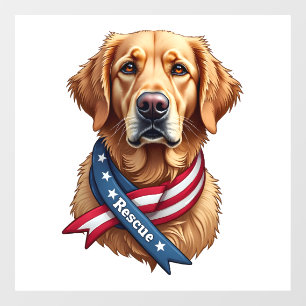 Patriotic Golden Retriever Rescue Vintage Tee