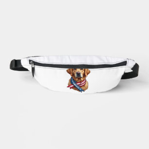 Patriotic Golden Retriever Rescue Vintage Tee Bum Bags