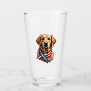 Patriotic Golden Retriever Rescue Vintage Tee Glass