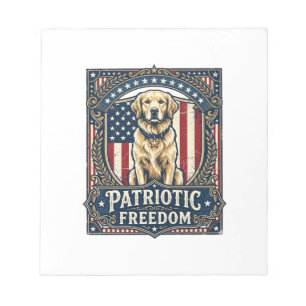 Patriotic Golden Retriever Vector Graphic Tee_1 Notepad