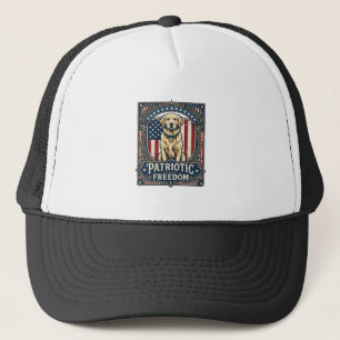Patriotic Golden Retriever Vector Graphic Tee_1 Trucker Hat