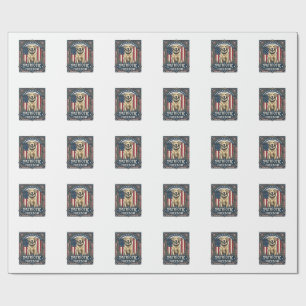 Patriotic Golden Retriever Vector Graphic Tee_1 Wrapping Paper