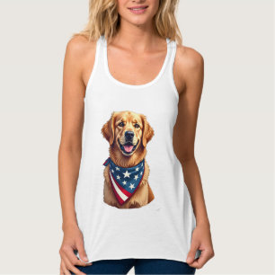 Patriotic Golden Retriever Vintage Engraving Shirt