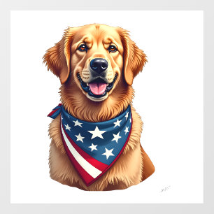 Patriotic Golden Retriever Vintage Engraving Shirt