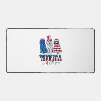 Patriotic Goldendoodle Dog 4th of July America USA Desk Mat