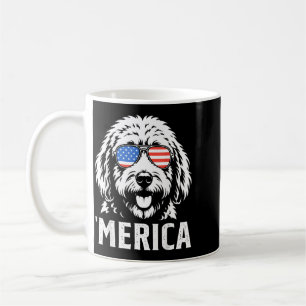 Patriotic Goldendoodle Dog America Aamerican Flag Coffee Mug