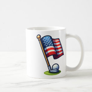 Patriotic Golf 4th Of July Usa Independence Day Coffee Mug