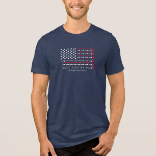 Patriotic Golf American Flag Best Dad By Par Names Tri-Blend Shirt
