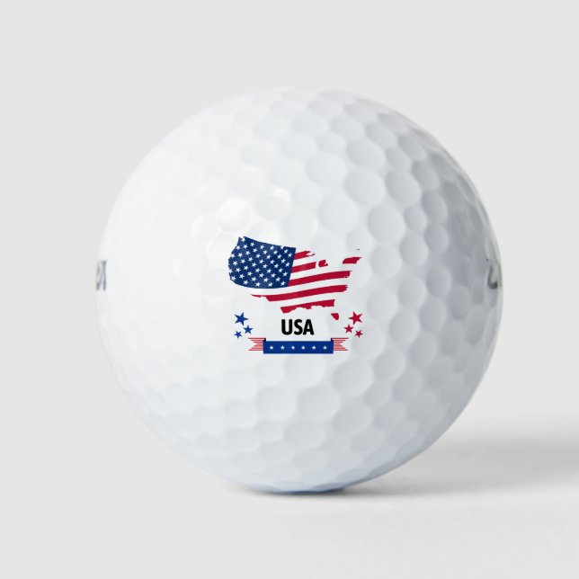 Patriotic Golf Balls American flag (Front)
