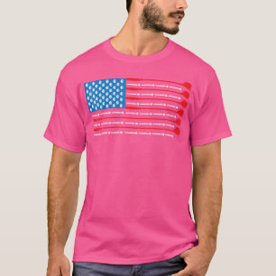Patriotic Golf Usa Flag Golf Clubs Golf Balls T-Shirt