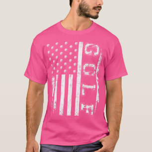 Patriotic Golf Usa Flag Golf Clubs Golf Balls T-Shirt