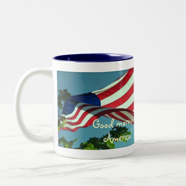 Patriotic Good Morning America Beverage Mug (Left)