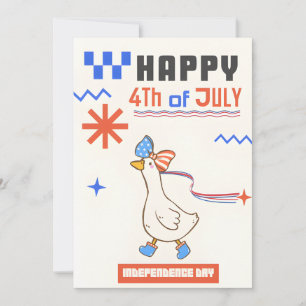 Patriotic Goose Happy 4th of July Independence Holiday Card