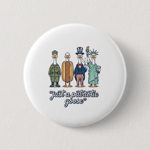 Patriotic Goose Lineup Vintage Vector Shirt_1 6 Cm Round Badge