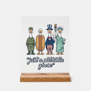 Patriotic Goose Lineup Vintage Vector Shirt_1 Acrylic Sign
