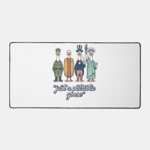 Patriotic Goose Lineup Vintage Vector Shirt_1 Desk Mat