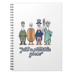 Patriotic Goose Lineup Vintage Vector Shirt_1 Notebook