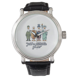 Patriotic Goose Lineup Vintage Vector Shirt_1 Watch