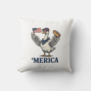 Patriotic Goose 'Merica Hot Dog Vintage Shirt Desi Cushion