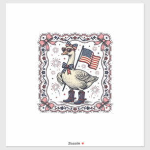 Patriotic Goose Vintage Engraving