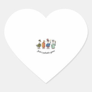 Patriotic Goose Vintage Engraving Funny USA Shirt Heart Sticker