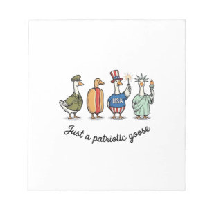 Patriotic Goose Vintage Engraving Funny USA Shirt Notepad