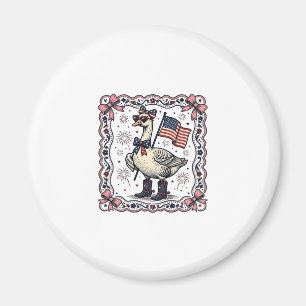 Patriotic Goose Vintage Engraving Magnet