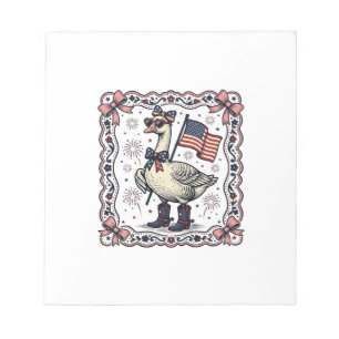 Patriotic Goose Vintage Engraving Notepad