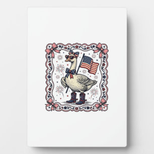 Patriotic Goose Vintage Engraving Plaque