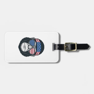 Patriotic Gorilla Face Vintage Engraving Vector_1 Luggage Tag