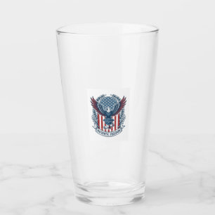 Patriotic Graduation Vector Graphic Tee Glass