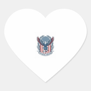 Patriotic Graduation Vector Graphic Tee Heart Sticker