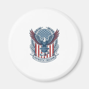 Patriotic Graduation Vector Graphic Tee Magnet