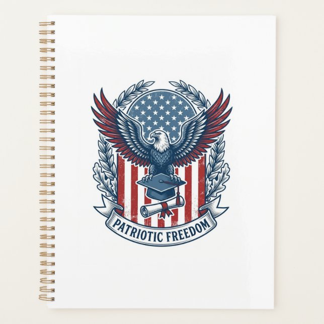 Patriotic Graduation Vector Graphic Tee Planner (Front)