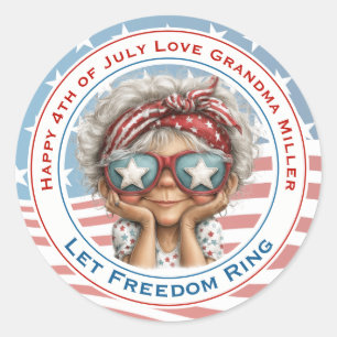 Patriotic Grandma 4th of July Sticker