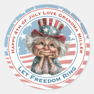 Patriotic Grandma 4th of July Sticker