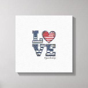 Patriotic Grandma Life Love Vintage Shirt Design_1 Canvas Print
